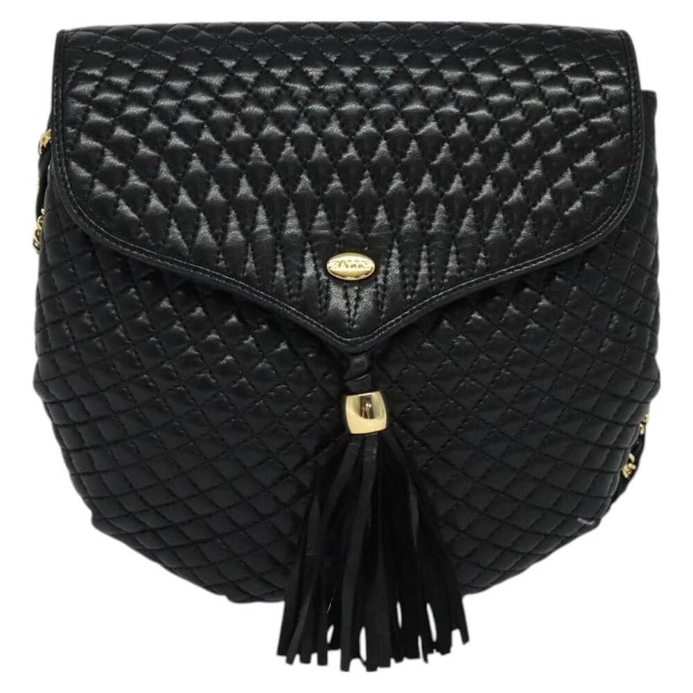 Bally Leather Chain Shoulder Bag Black